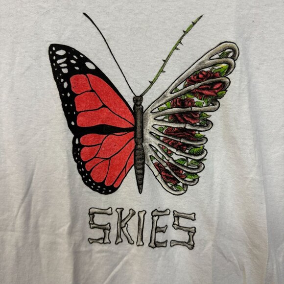 Lil Skies Shelby Butterfly Skeleton Wing Roses Emo Rap Tee M - Picture 2 of 5